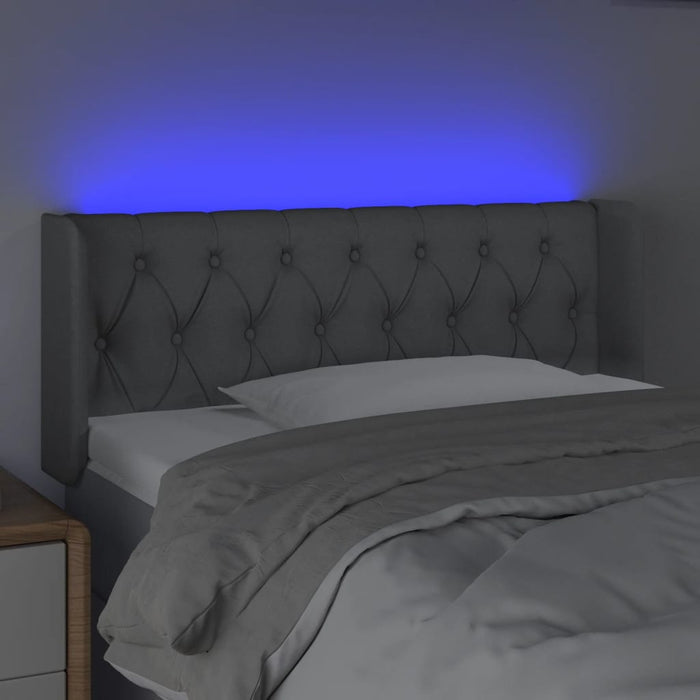 Tăblie de pat cu LED, gri deschis, 93x16x78/88 cm, textil - WALTI WALTI