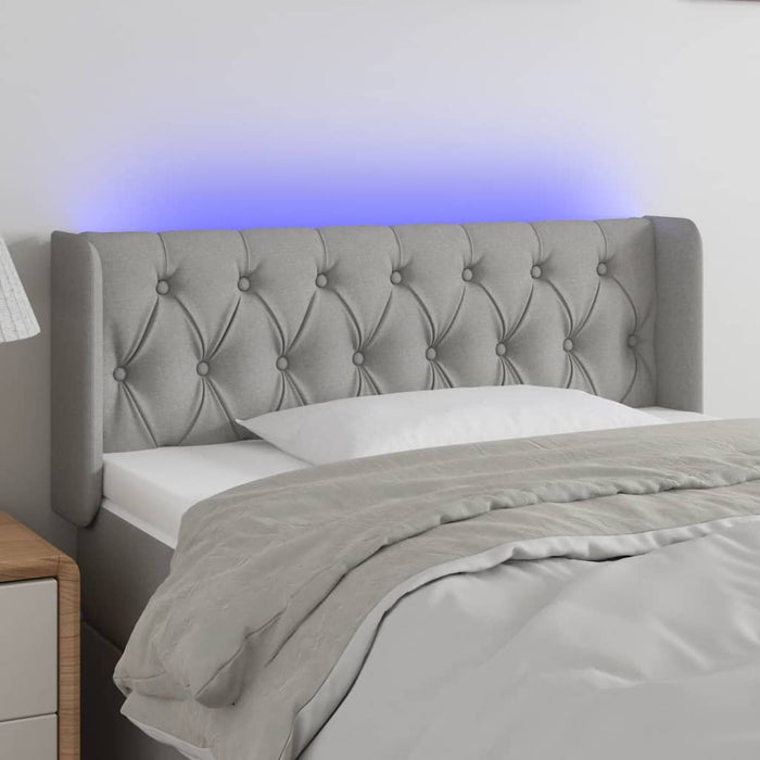 Tăblie de pat cu LED, gri deschis, 93x16x78/88 cm, textil - WALTI WALTI