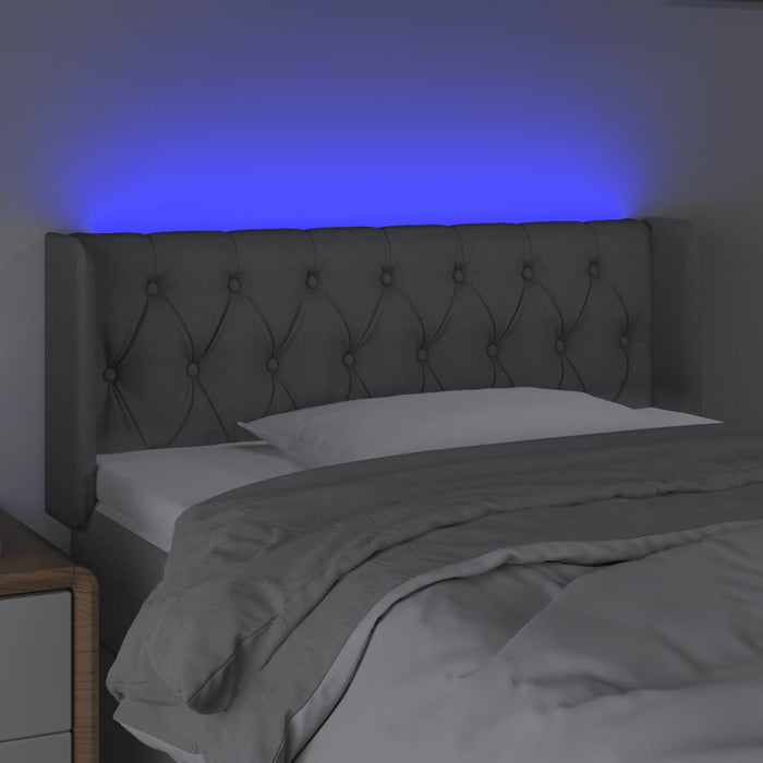 Tăblie de pat cu LED, gri deschis, 103x16x78/88 cm, textil - WALTI WALTI