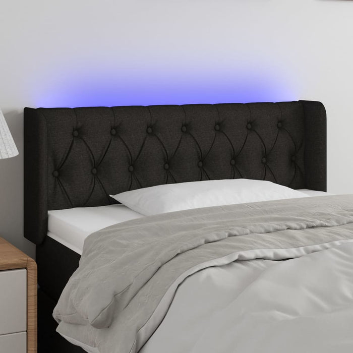 Tăblie de pat cu LED, negru, 103x16x78/88 cm, textil - WALTI WALTI