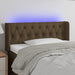 Tăblie de pat cu LED, maro închis, 103x16x78/88 cm, textil - WALTI WALTI