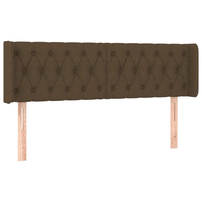 Tăblie de pat cu LED, maro închis, 147x16x78/88 cm, textil - WALTI WALTI