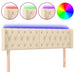 Tăblie de pat cu LED, crem, 147x16x78/88 cm, textil - WALTI WALTI