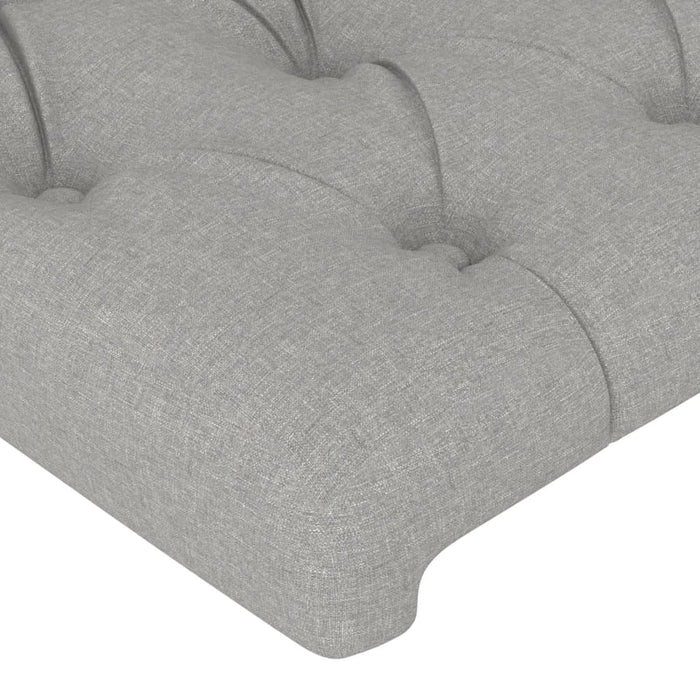 Tăblie de pat cu LED, gri deschis, 163x16x78/88 cm, textil WALTI