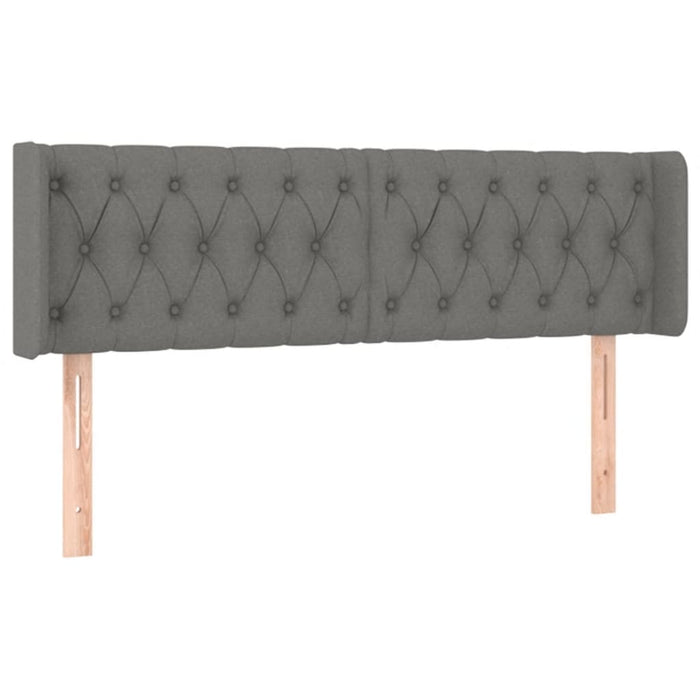 Tăblie de pat cu LED, gri închis, 163x16x78/88 cm, textil WALTI