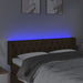 Tăblie de pat cu LED, maro închis, 163x16x78/88 cm, textil - WALTI WALTI