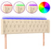 Tăblie de pat cu LED, crem, 163x16x78/88 cm, textil - WALTI WALTI