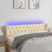 Tăblie de pat cu LED, crem, 163x16x78/88 cm, textil - WALTI WALTI