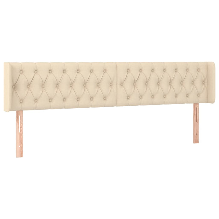 Tăblie de pat cu LED, crem, 183x16x78/88 cm, textil - WALTI WALTI