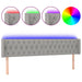Tăblie de pat cu LED, gri deschis, 203x16x78/88 cm, textil - WALTI WALTI