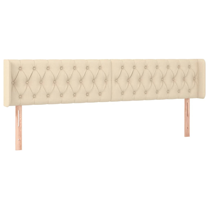 Tăblie de pat cu LED, crem, 203x16x78/88 cm, textil WALTI