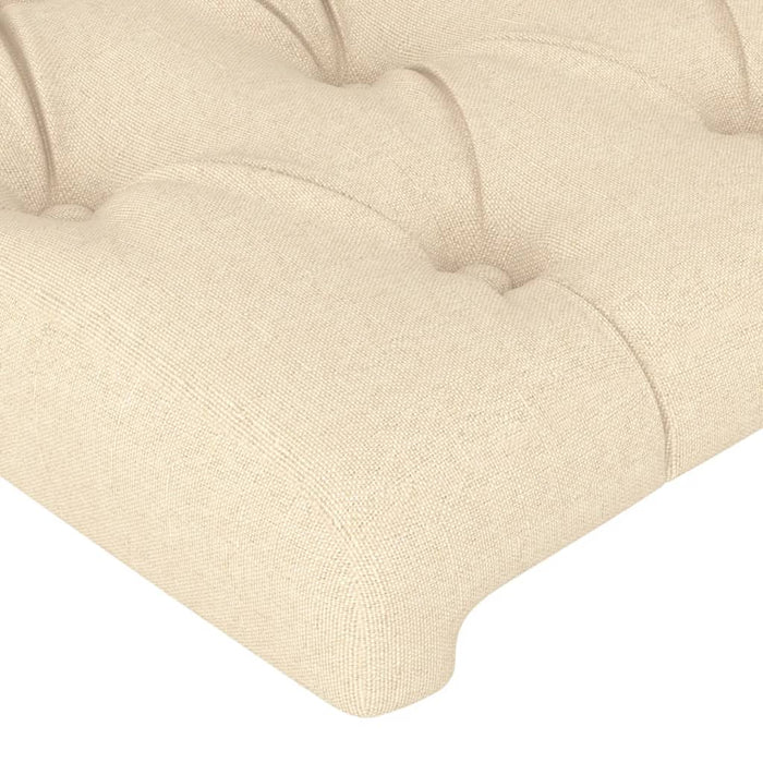 Tăblie de pat cu LED, crem, 203x16x78/88 cm, textil WALTI