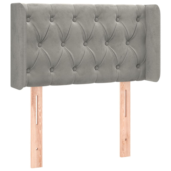 Tăblie de pat cu LED, gri deschis, 83x16x78/88 cm, catifea - WALTI WALTI