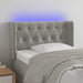 Tăblie de pat cu LED, gri deschis, 83x16x78/88 cm, catifea - WALTI WALTI