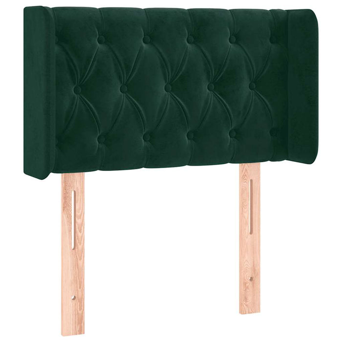 Tăblie de pat cu LED, verde închis, 83x16x78/88 cm, catifea - WALTI WALTI