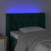 Tăblie de pat cu LED, verde închis, 83x16x78/88 cm, catifea - WALTI WALTI