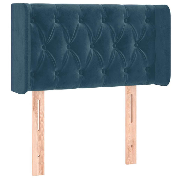 Tăblie de pat cu LED, albastru închis, 83x16x78/88 cm, catifea - WALTI WALTI