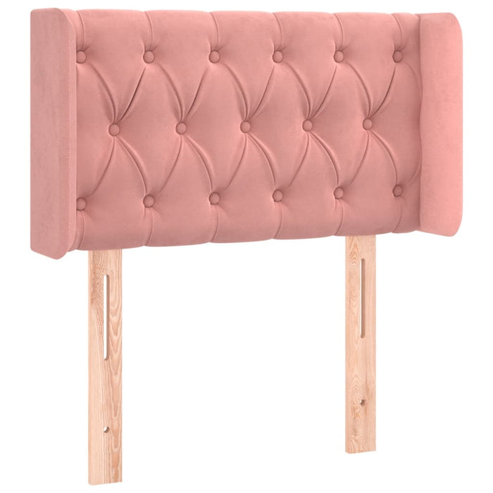 Tăblie de pat cu LED, roz, 83x16x78/88 cm, catifea WALTI