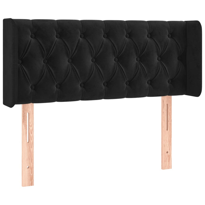 Tăblie de pat cu LED, negru, 93x16x78/88 cm, catifea - WALTI WALTI