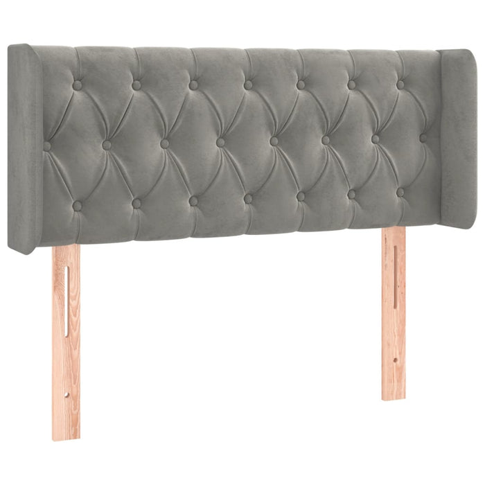 Tăblie de pat cu LED, gri deschis, 103x16x78/88 cm, catifea - WALTI WALTI