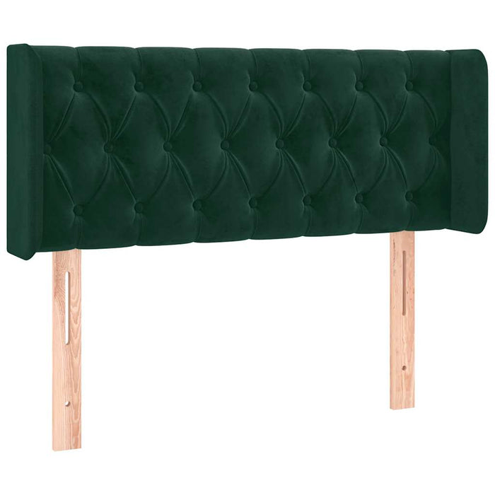 Tăblie de pat cu LED, verde închis, 103x16x78/88 cm, catifea - WALTI WALTI