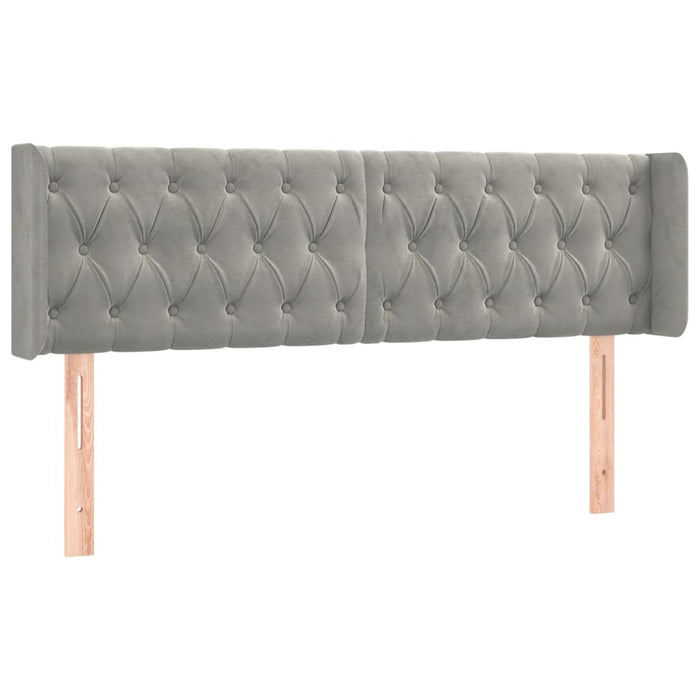 Tăblie de pat cu LED, gri deschis, 147x16x78/88 cm, catifea - WALTI WALTI