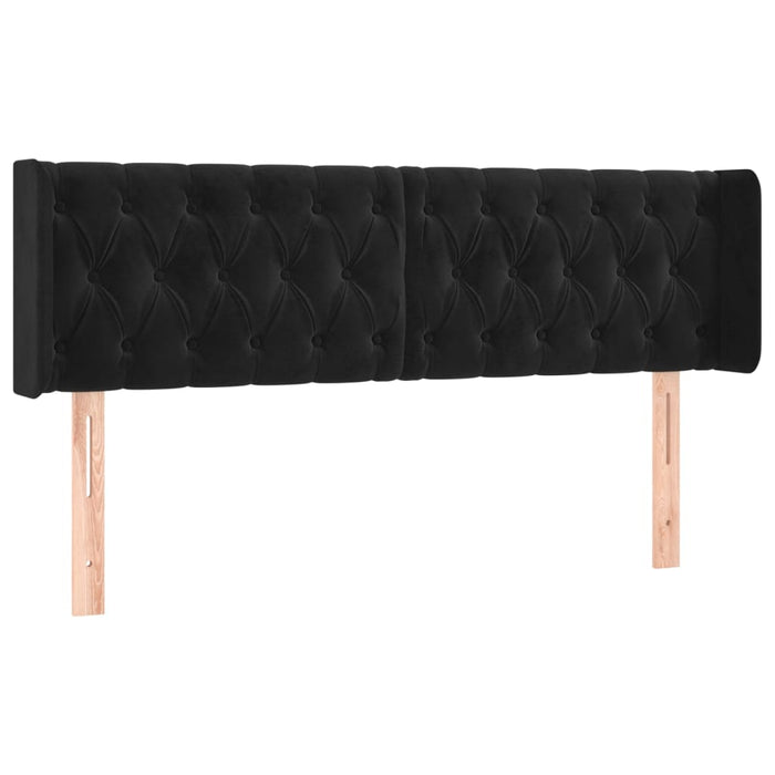 Tăblie de pat cu LED, negru, 147x16x78/88 cm, catifea - WALTI WALTI