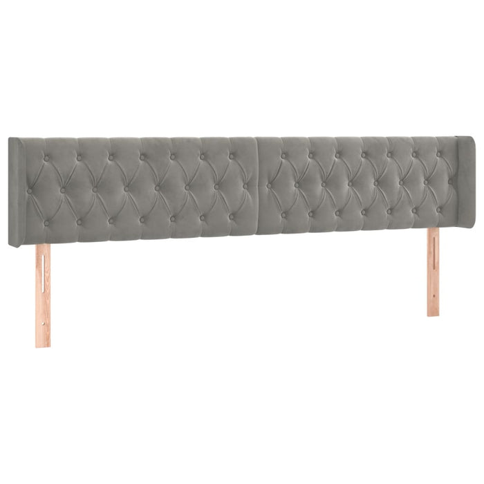 Tăblie de pat cu LED, gri deschis, 183x16x78/88 cm, catifea - WALTI WALTI