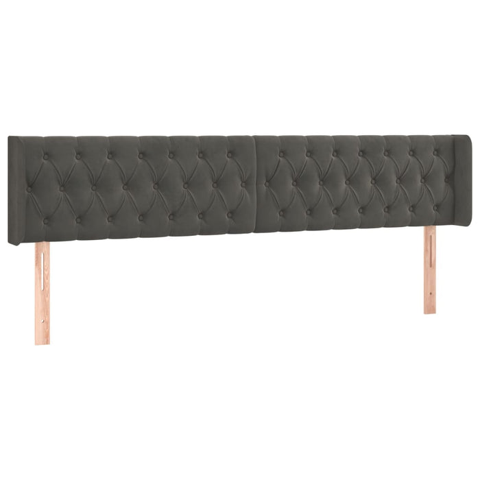 Tăblie de pat cu LED gri închis 183x16x78/88 cm catifea - WALTI WALTI