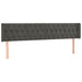 Tăblie de pat cu LED gri închis 183x16x78/88 cm catifea - WALTI WALTI