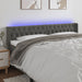Tăblie de pat cu LED gri închis 183x16x78/88 cm catifea - WALTI WALTI