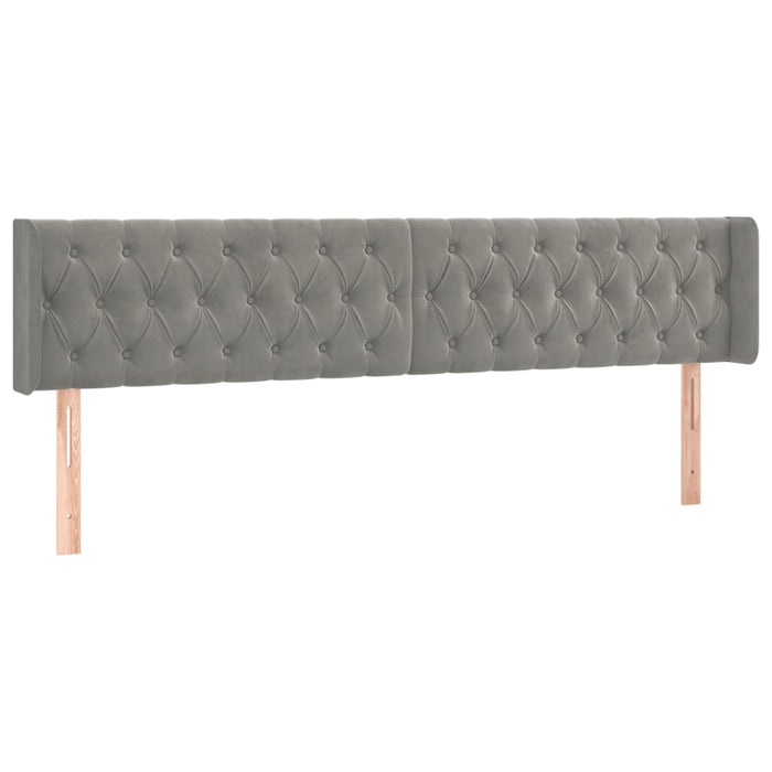 Tăblie de pat cu LED, gri deschis, 203x16x78/88 cm, catifea - WALTI WALTI