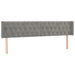 Tăblie de pat cu LED, gri deschis, 203x16x78/88 cm, catifea - WALTI WALTI