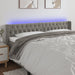 Tăblie de pat cu LED, gri deschis, 203x16x78/88 cm, catifea - WALTI WALTI