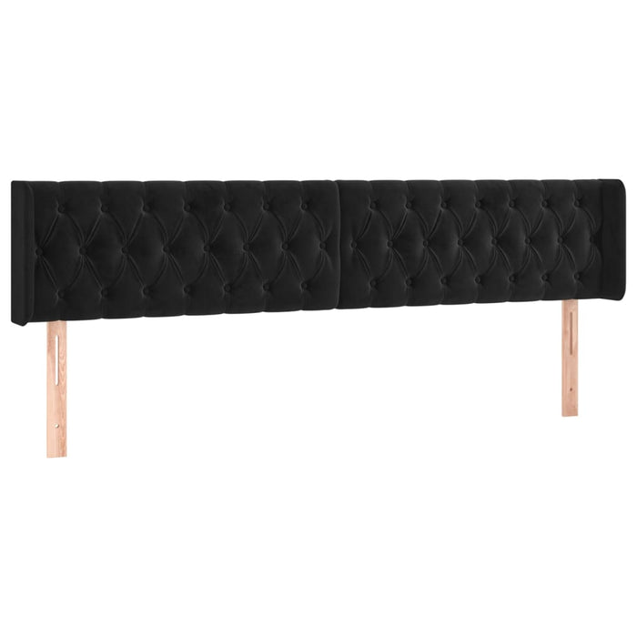 Tăblie de pat cu LED, negru, 203x16x78/88 cm, catifea - WALTI WALTI