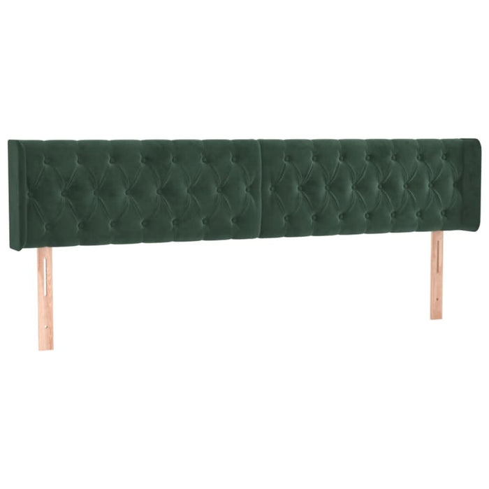 Tăblie de pat cu LED, verde închis, 203x16x78/88 cm, catifea - WALTI WALTI
