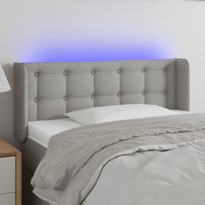 Tăblie de pat cu LED, gri deschis, 83x16x78/88 cm, textil - WALTI WALTI