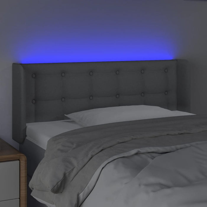 Tăblie de pat cu LED, gri deschis, 103x16x78/88 cm, textil - WALTI WALTI