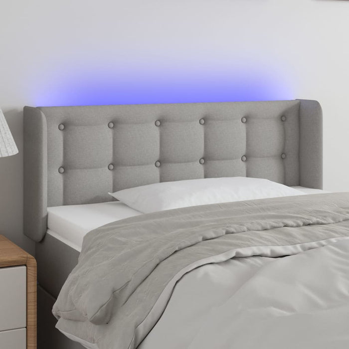 Tăblie de pat cu LED, gri deschis, 103x16x78/88 cm, textil - WALTI WALTI