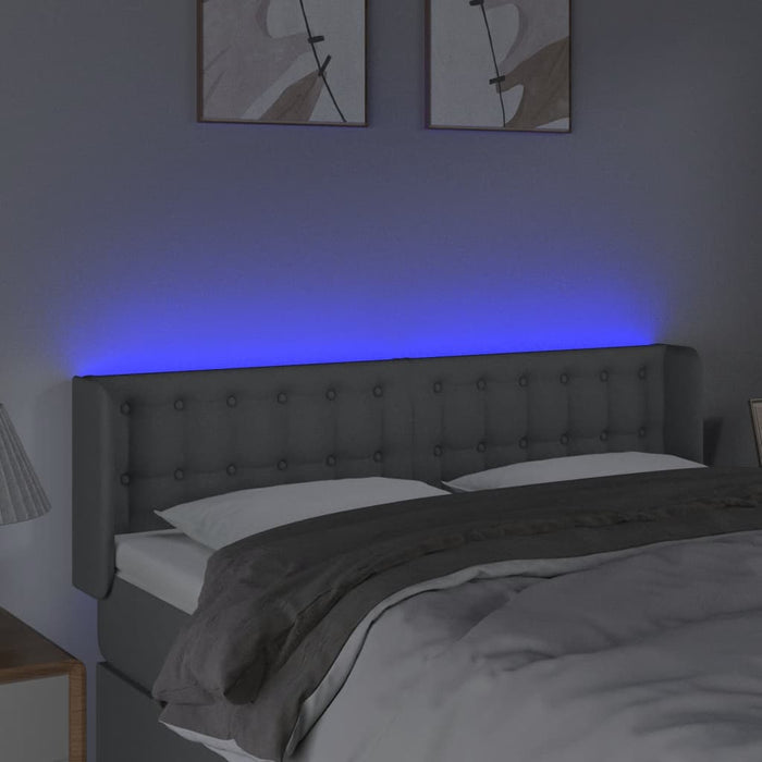 Tăblie de pat cu LED, gri deschis, 147x16x78/88 cm, textil - WALTI WALTI