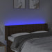 Tăblie de pat cu LED, maro închis, 147x16x78/88 cm, textil - WALTI WALTI
