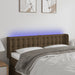 Tăblie de pat cu LED, maro închis, 147x16x78/88 cm, textil - WALTI WALTI