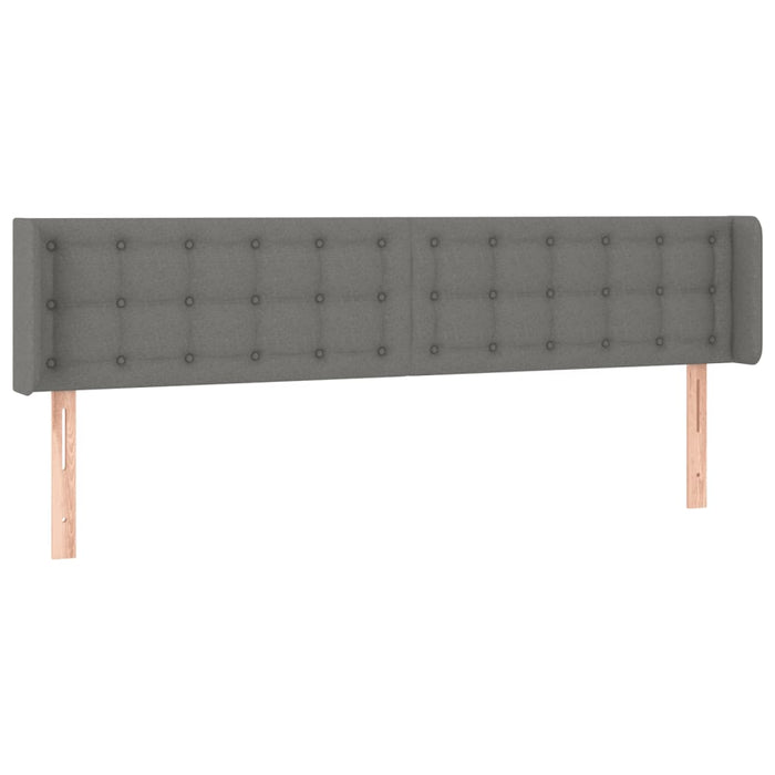 Tăblie de pat cu LED, gri închis, 163x16x78/88 cm, textil - WALTI WALTI