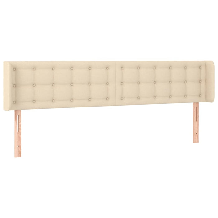 Tăblie de pat cu LED, crem, 163x16x78/88 cm, textil WALTI