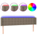 Tăblie de pat cu LED, gri taupe, 203x16x78/88 cm, textil - WALTI WALTI