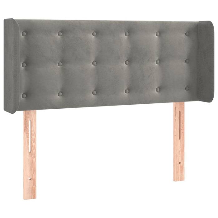 Tăblie de pat cu LED, gri deschis, 83x16x78/88 cm, catifea - WALTI WALTI