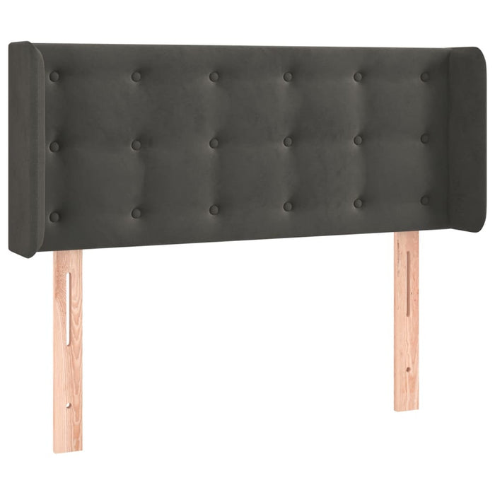 Tăblie de pat cu LED, gri închis, 93x16x78/88 cm, catifea - WALTI WALTI