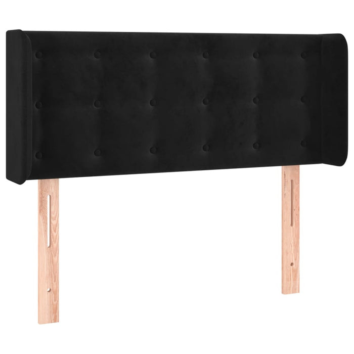 Tăblie de pat cu LED, negru, 93x16x78/88 cm, catifea - WALTI WALTI