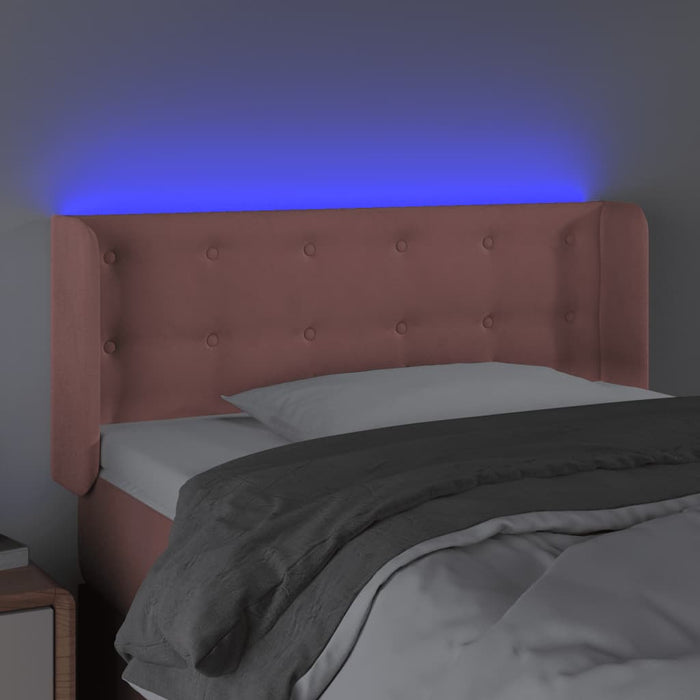Tăblie de pat cu LED, roz, 93x16x78/88 cm, catifea - WALTI WALTI