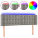 Tăblie de pat cu LED, gri deschis, 147x16x78/88 cm, catifea - WALTI WALTI